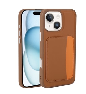 Lexroo iPhone 14 Kılıf Kartlıklı X-Kart Silikon Kılıf - Kahverengi