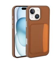 Lexroo iPhone 14 Kılıf Kartlıklı X-Kart Silikon Kılıf - Kahverengi