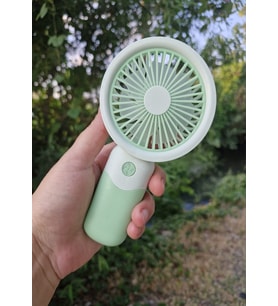 Mini Fan USB Şarjlı Mini El Fanı Taşınabilir Vantilatör 3 Kademeli Sessiz Fan Telefon Tutucu Yeşil r