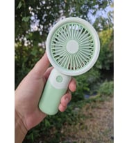 Mini Fan USB Şarjlı Mini El Fanı Taşınabilir Vantilatör 3 Kademeli Sessiz Fan Telefon Tutucu Yeşil r
