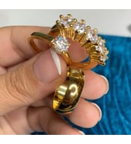 Altın Kaplama Set Zirkon Taşlı Beştaş+tektaş+ Klasik Alyans