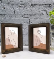Bk Gift Dekoratif 2'li Doğal Masif Ahşap Çerçeve 15x20cm-31 (Beyaz)