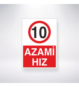 10 Azami Hız 21x35 Arkası Yapışkanlı Levha