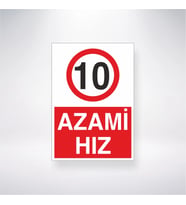 10 Azami Hız 21x35 Arkası Yapışkanlı Levha