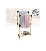 Raflı 2 Askılı Ahşap Banyo Havluluk 48 Cm