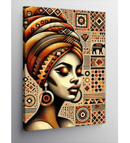 Kanvas Tablo Afrika Tarzı Kadın Portresi