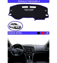 Renault Megane 4 Için Uygun Torpido Koruma Halısı Siyah Kenar Renk Mavi