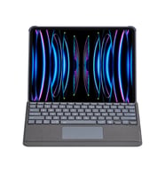 Apple T5509D iPad Pro 12.9 (2022) Kılıf Palermo Ledli Klavyeli Standlı Tablet Kılıfı - Siyah