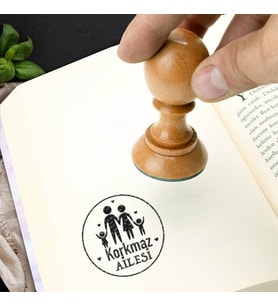 Aileye Özel İsimli Ahşap Mühür