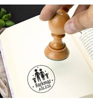 Aileye Özel İsimli Ahşap Mühür