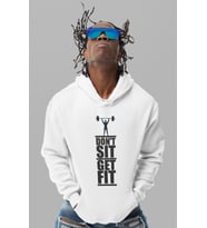 Dont Sit Get Fit Bodybuilding Fitness Baskılı Unisex Oversize Hoodie