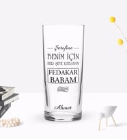 BK Gift Kişiye Özel Renkli Baskılı Şerefine Tasarımlı Rakı Bardağı-1 (Beyaz)