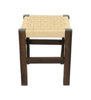 TABURE HASIR ÖRGÜLÜ CEVİZ RENK 45CM