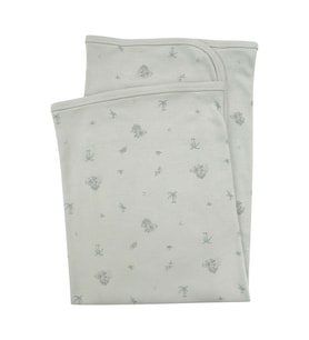 Unisex Yeşil Koala Desenli Organik Penye Battaniye