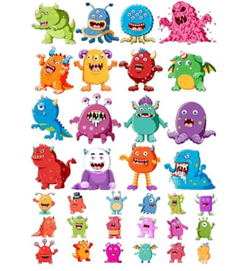 Virüs Sticker Set-3 17 Parça Telefon, Tablet, Defter, Laptop Sticker