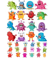 Virüs Sticker Set-3 17 Parça Telefon, Tablet, Defter, Laptop Sticker
