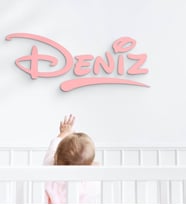 BK Gift Kişiye Özel İsimli Ahşap Duvar Yazısı-3 (Pembe)