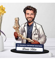 En Başarılı Erkek Ortopedi Doktoruna Hediye Karikatürlü Biblo