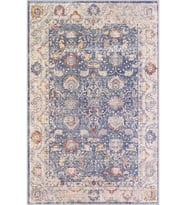 Eliana Home Baskılı, Yıkanabilir Kaymaz Taban Salon Halısı LNA1484 100x150 cm (Mavi)
