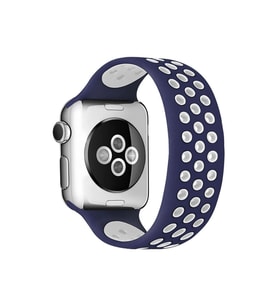 Uray store Apple Watch 38mm Ayarlı Delikli Silikon Kordon - Lacivert-Beyaz