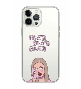 Iphone 15 Pro Uyumlu Blah Blah Blah Mean Girls Desenli Şeffaf Telefon Kılıfı