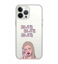 Iphone 15 Pro Uyumlu Blah Blah Blah Mean Girls Desenli Şeffaf Telefon Kılıfı