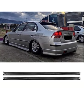 Honda Civic Vtec 2 Yan Marşpiyel Seti Mat Siyah Plastik 2 Adet 2001 2002 2003 2004 2005 2006