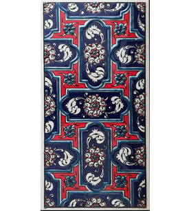 Armada Çini 10x20 Cm ED 219 Kobalt Geometrik El dekoru Çini Karo