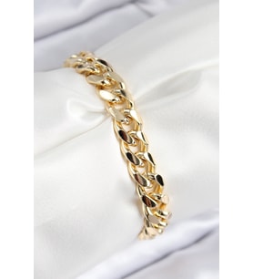VIP Pirinç Zirkon Taşlı Klasik Zincir Model Gold Renk Kadın Bileklik - TJ-BB7766
