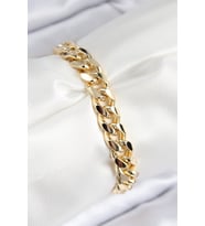 VIP Pirinç Zirkon Taşlı Klasik Zincir Model Gold Renk Kadın Bileklik - TJ-BB7766