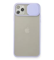 Newface Apple iPhone 11 Pro Max Kılıf Palm Buzlu Kamera Sürgülü Silikon - Lila