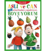 Aslı ve Can ile Çıkartmaları Yapıştırıyor, Boyuyorum - Meyveler, Sebzeler