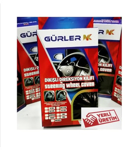 Fiat Doblo 2010> Direksiyon Kılıfı Dikme Soft Kırmızı İpli (11CM)