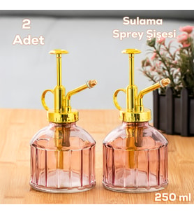 Perotti 15733 2'li Mor Vintage Cam Bitki Sulama Şişesi Oda Kokusu Dağıtıcı Cam Dağıtıcı Sprey 250ml