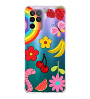 PrintiFy Oppo Reno 5 Lite  ile Uyumlu 1mm Slim Fit Water Color 5 Baskılı Şeffaf  Kılıf