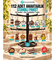 112 Adet Tatlı ve Kahve Toptan Anahtarlık Paketi