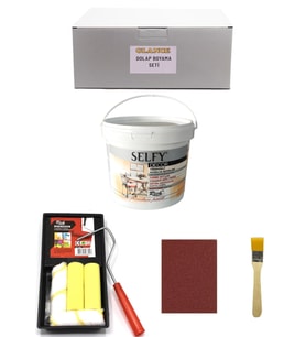 Rich Selfy Decor 1 Kg AntikBeyazBeyaz Kendinden Vernikli RuloFırça SetiTavalı Genel AmaçlıBoyama Set