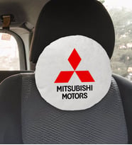 BK Gift Mitsubishi Tasarımlı Yuvarlak Araç Koltuk Yastığı-1