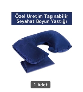 Premium Yüksek Kaliteli Portable Şişirilebilir Taşınabilir Yolcu Seyahat Ense Boyun Yastığı 1 Adet (Standart)