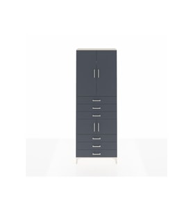Arges Dolap 4 Raflı 6 Çekmeceli 4 Kapaklı 88x30x243 Aytaşı-Antrasit