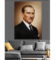 Mustafa Kemal Atatürk Dekoratif Kanvas - Mdf Ahşap Tablo