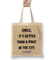 Smile Emoji Quotes Funny happy face love Sarcastic Gift Bez Çanta Uzun Saplı