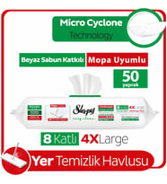 Easy Clean Beyaz Sabun Katkılı Mopa Uyumlu Yer Temizlik Havlusu&Mendili 50 Yaprak