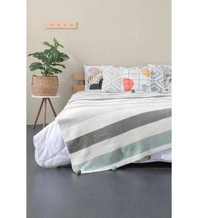 Battaniye Ponponlu Özel Çantalı 200x220 cm Pamme Gri