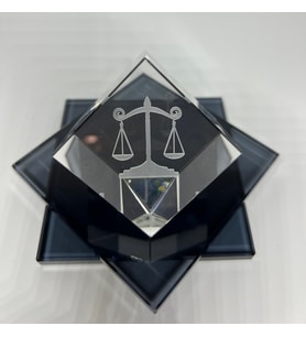 Avukat Hakim Savcılara Özel Cam İçi Logo Küp Patlatma