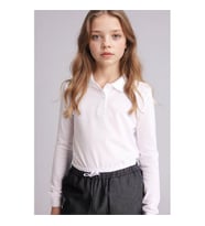 Defacto Basic Beyaz Kız Çocuk Polo Yaka T-shirt J0010A6/WT34