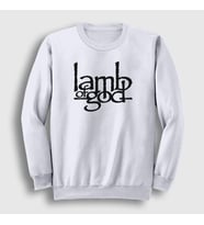 Presmono Unisex Siyah Logo Lamb Of God Sweatshirt