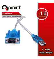 QPORT (Q-RS2321.5) USB2.0 TO RS232 CEVIRICI KABLO 1M