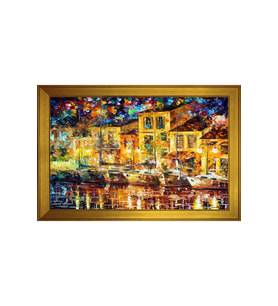 Manzara Temalı Kanvas Tablo 50 x 70 cm Gold Çerçeve