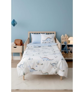 Dinoro Mavi %100 Pamuklu Bebek Nevresim Takımı